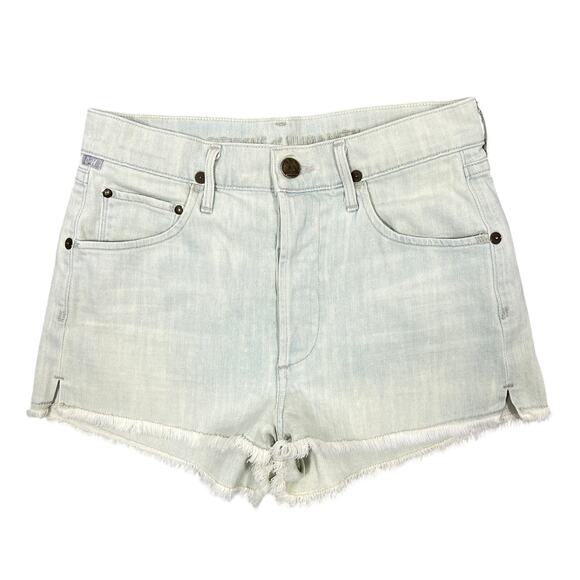 Citizens of Humanity Jean Shorts 24" Chloe High Rise Cutoff Blue/Green USA COH - Picture 3 of 13
